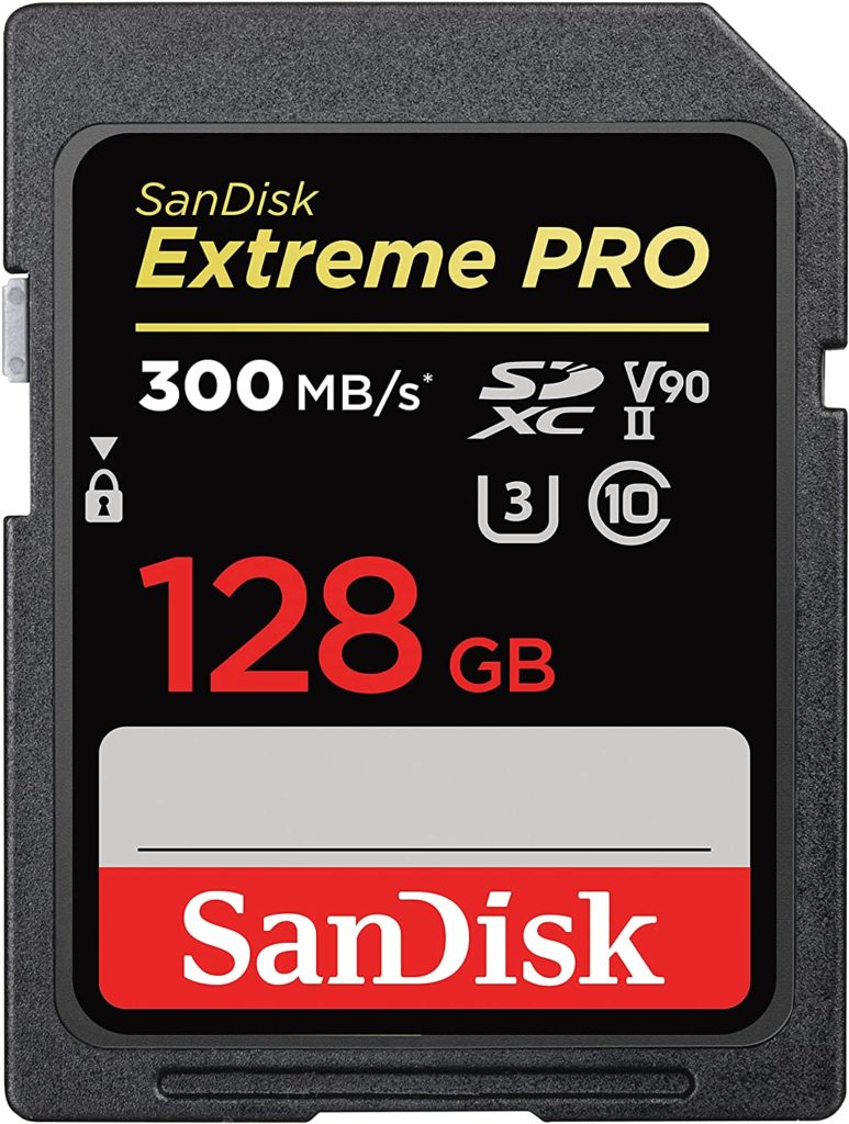 Carte mémoire SDXC SanDisk Extreme PRO 128 Go jusqu'à 300 Mo / s, UHS-II, Classe 10, V90, U3