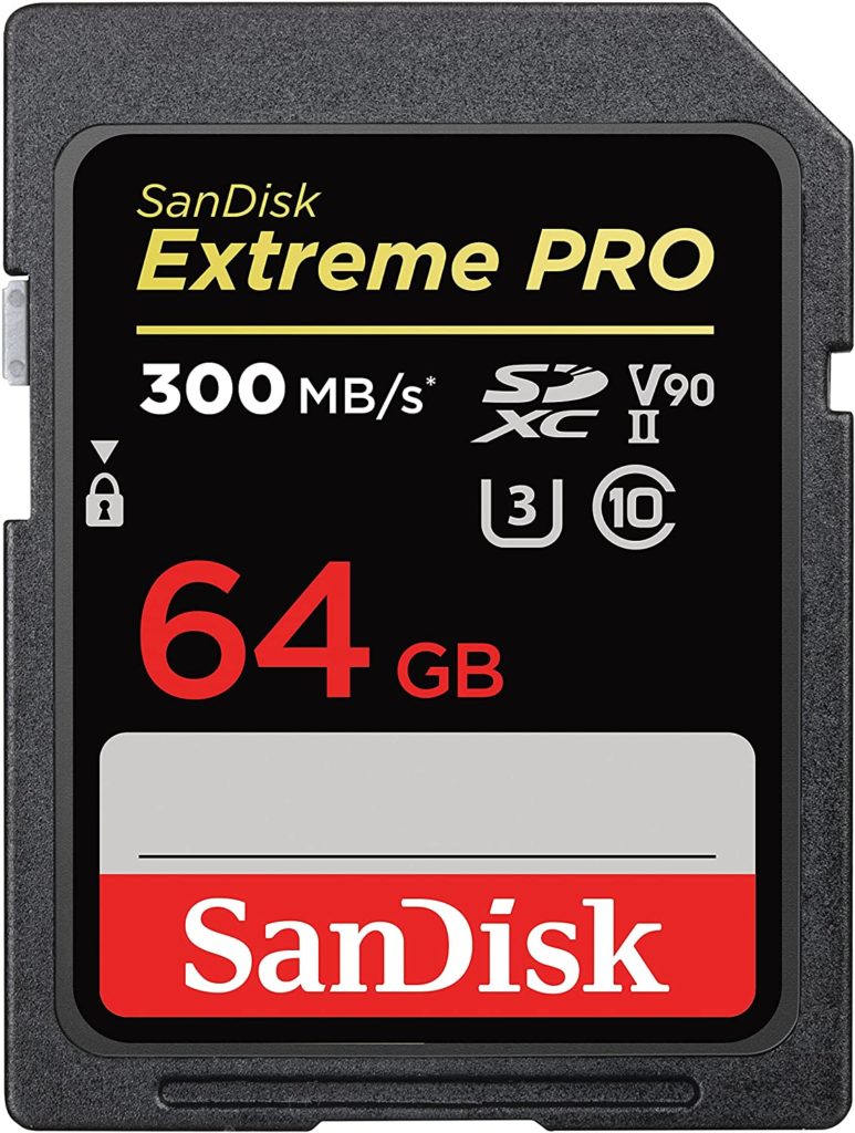 Carte mémoire SDXC SanDisk Extreme PRO 64 Go jusqu'à 300 Mo / s, UHS-II, Classe 10, V90, U3